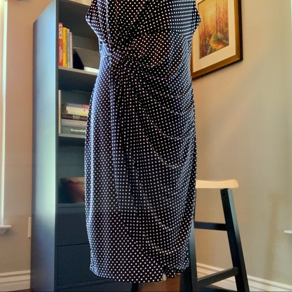 Sleeveless slip on dress, front gather NWT